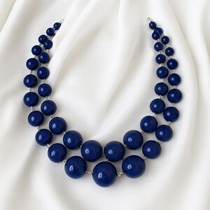 Croft & Barrow 18" Layered Silver Blue Beaded Necklace, Women's Fashion Jewelry